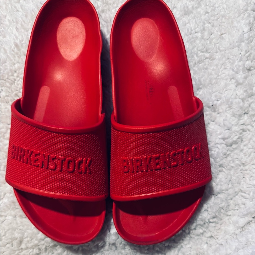 Birkenstock Kids Bright Red Slide Sandals